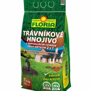 Trávnikové hnojivo s odpudzujúcim účinkom proti krtkom 2v1 FLORIA